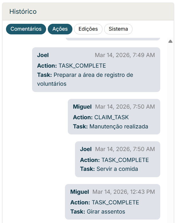 Exemplo de histórico e notas